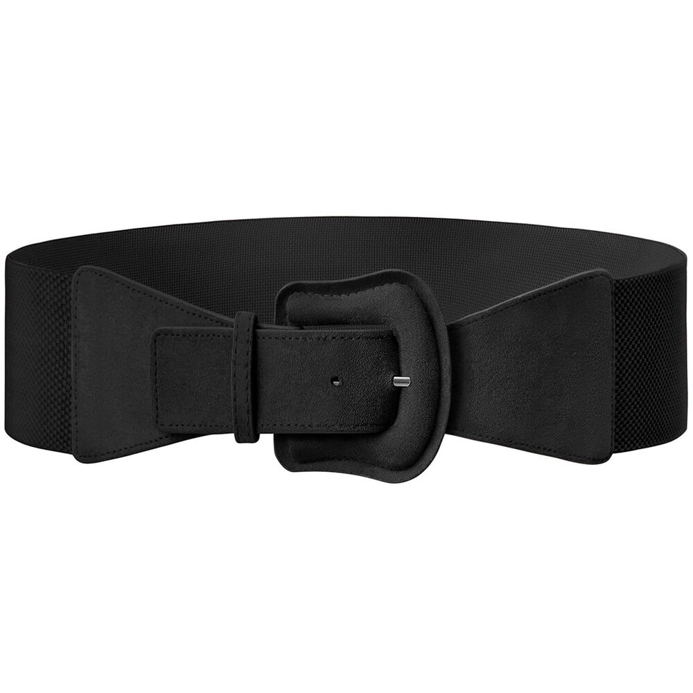 6646 Suede Womens Elastic Wide Belts For Dresses Fashion Stretchy Waist Belt